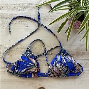 Blue and Pink Hawaiian Bikini Top